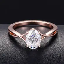 Provence 14K Rose Gold Moissanite Oval Ring - Elegant Women's Gift