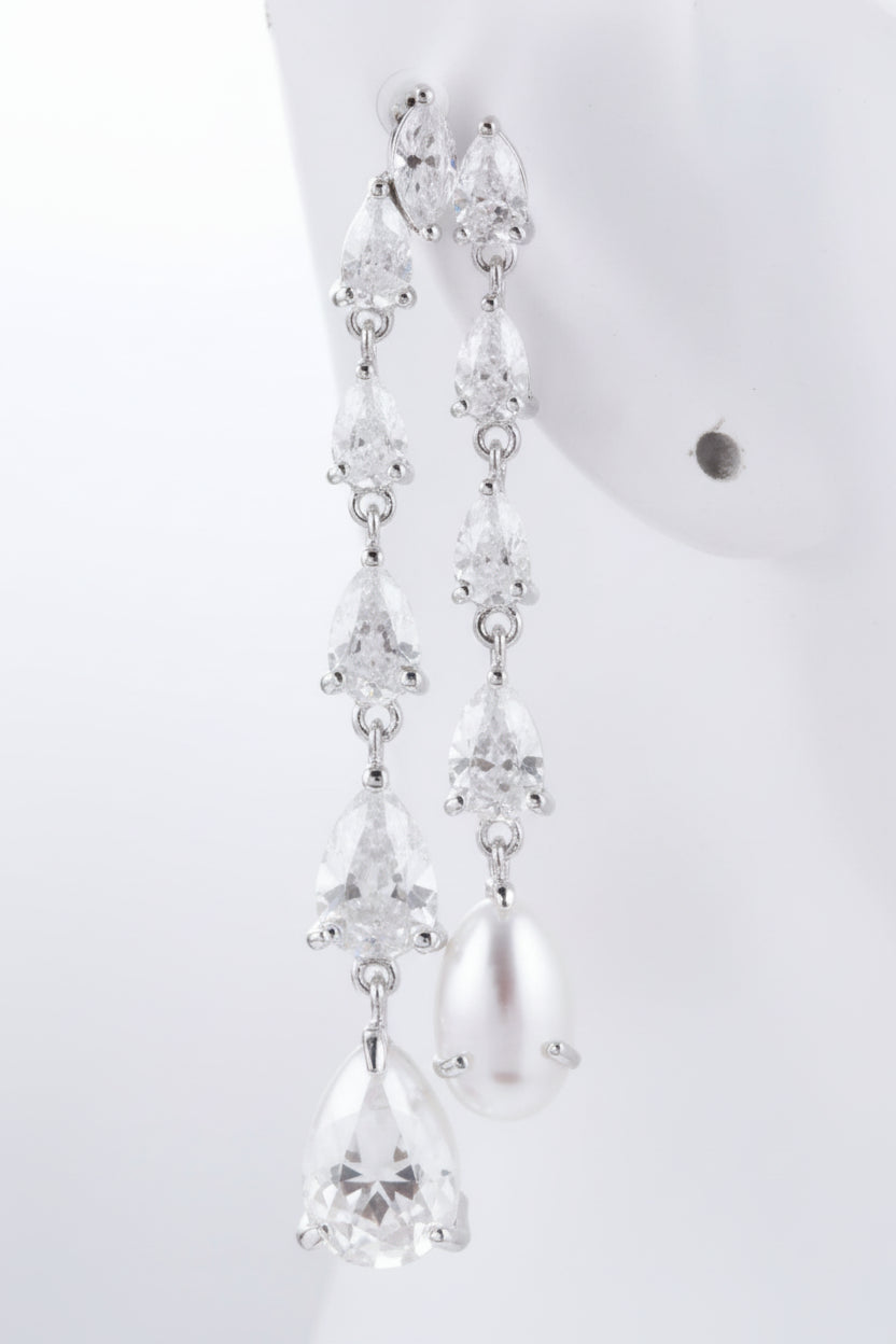 Women’s Moissanite Tassel Earrings - 925 Silver & Platinum Gift Set