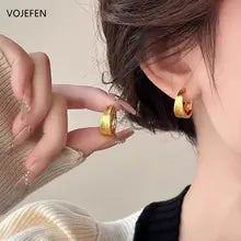 18K Gold Hoop Earrings for Women - Luxury Fine Jewelry, Casual Style