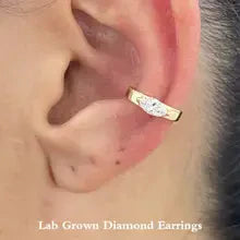 0.3 Ctw Marquise Lab Grown Diamonds 14K Gold Cuff Earring - 10K Rose