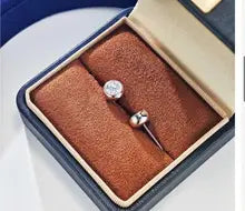 Solid Platinum PT950 1CT Diamond Stud Earrings for Women