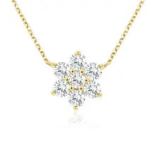 Provence Snowflake Necklace in 14K Gold with Moissanite Diamonds