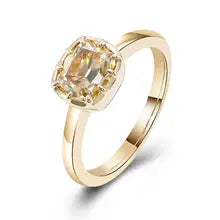 Provence 10K Gold Solitaire Ring with Champagne Moissanite Diamond