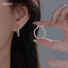 18K Gold Hoop Earrings for Women & Men - Luxury Round Jewelry Gift