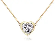 1ct Heart Cut Moissanite Pendant Necklace in 18K White Gold - Gift for Her