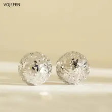 18K Gold Football Stud Earrings - Luxury Women's Fine Jewelry