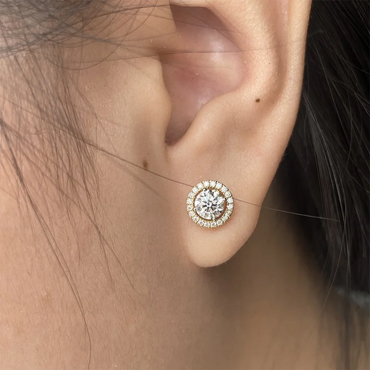 0.5ct Lab Grown Diamond Earrings in 14K Yellow Gold