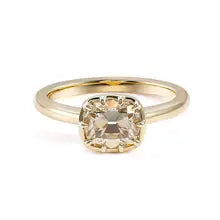 Provence 10K Gold Solitaire Ring with Champagne Moissanite Diamond
