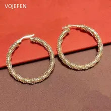 18K Gold Hoops Stud Earrings for Women - Classic Italian Jewelry