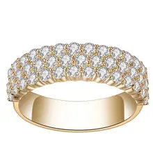 Messi Jewelry 10k Rose Gold Half Eternity Lab Grown Diamond Ring