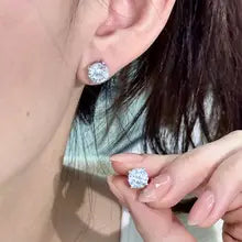 Round Cut Lab Grown Diamond Stud Earrings 0.50-2ct 925 Silver IGI