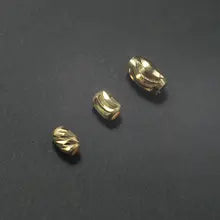 Pure 18k Gold Olive Beads Au750 Gold Spacer Beads Fine Jewelry Components Necklace Bracelet Anklet Earrings DIY Accessories - B Yellow gold color