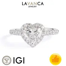 1.0-3.0ct Halo Heart Shape Lab Grown Diamond Ring PT950/14K/18K White Gold Diamond Wedding Ring for Women - 5 PT950 1.0ct E VS1