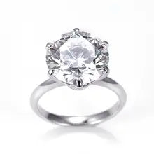 Luxury 18K White Gold Round Cut 8.56CT Lab Diamond Engagement Ring