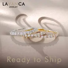 18K White/Yellow/Rose Gold Total 0.55ct Lab Grown Diamond Ring Classic Half-Eternity Ring Stacking Ring for Women - 5 18K Rose Gold total 0.55ct