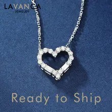 18K White/Rose Gold Natural Diamond Necklace Total about 0.24ct Heart Shape Diamond Necklace Gift for Women - 18K White Gold Total about 0.24ct