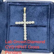 0.5ctw Lab Grown Diamond Cross Pendant in 14K Yellow Gold