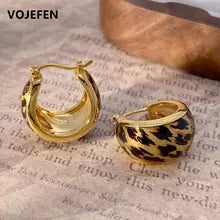 18K Leopard Print Hoop Earrings for Women | Luxury Fashion Jewelry