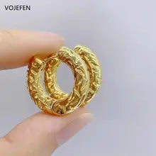 18K Gold Chunky Hoop Earrings for Women - Trendy Luxury Design