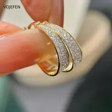 Luxury 18K Gold Chunky Hoop Earrings for Women - Diamond Cut Design