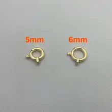 Sinya Fine Jewelry Accessories Findings DIY Necklace Bracelets Chains Universal Connector 18k Gold Spring Ring Clasp - yellow gold color 5mm