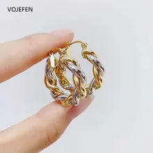 18K Gold Hoop Earrings for Women | Luxury Designer Drop Jewelry