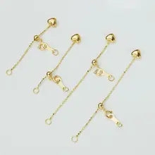 Pure 18k Gold Fine Jewelry DIY Finding Au750 Accessories Pearl Necklace Bracelet Extend Tail Clasp Ajustable Extender Chain - Yellow gold color 3cm