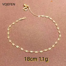 18k Gold Flower Heart Necklace & Bracelet Set - Certified Women's Jewelry