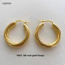 18K Gold Chunky Hoop Earrings for Ladies | Luxury Designer Jewelry