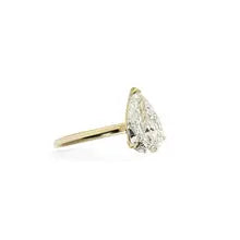 9K/14K/18K Yellow Gold Pear Cut Lab Grown Diamond Ring 1.0-2.0ct Classic Solitaire Diamond Ring for Wedding - 5 9K Yellow Gold 1.0ct E VS1