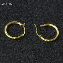 18k Gold Hoop Earrings - Luxury Designer Circle Style, Certificate Included