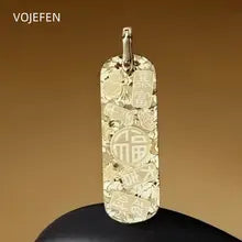 18K Gold Lucky Pendant Necklace & Bracelet with Certificate