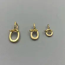 Universal Pendant Charm Clasp Locker Necklace Chain DIY Accessories Solid Real 18k Gold Chainlink Clasp Au750 Jewelry Findings - Small Yellow gold color