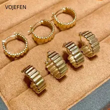 18K Gold Hoop Earrings for Women - Cute Huggie Style Luxury Jewelry