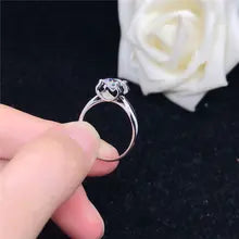 Certified 1CT Moissanite Diamond Engagement Ring for Women Solid 18K White Gold Statement Wedding Jewelry For Lady D Color VVS1 - 4