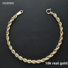 Personalized 18K Gold Bracelets for Men & Women - Luxury Rope Chain