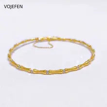 18K Gold Adjustable Circle Bracelet for Women - Real Gold Charm Jewelry