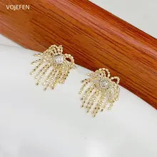 Luxury 18K Gold Flower Stud Earrings - Certified Designer Jewelry