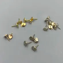 Solid 18k Gold Stud Earring Spring Plate Stopper Clasp Back Au750 Fine Jewelry Accessories Findings Manufaturer Direct Sale - White gold color 6mm without Pin