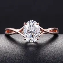 Provence 14K Rose Gold Moissanite Oval Ring - Elegant Women's Gift