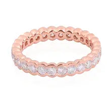 Provence 925 Silver Moissanite Eternity Band - Rose Gold Plated Jewelry