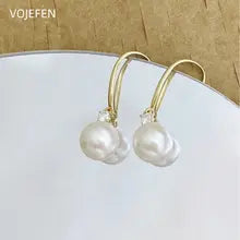 18K Gold Pearl Hoops Earrings with Diamonds | Luxury Designer Jewelry