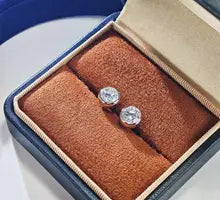 Solid Platinum PT950 1CT Diamond Stud Earrings for Women