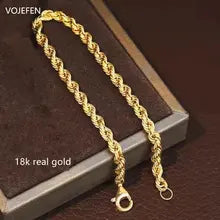 18K Gold Rope Bracelet for Women - Luxury Designer Charm Jewelry