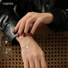 18K Gold Pendant Necklace & Bracelet Set with Certificate for Women