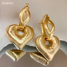 18K Gold Heart Hoop Earrings for Women | Trendy Removable Jewelry