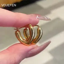 18K Gold Heart Hoops Huggie Earrings for Women - Certified Luxury Jewelry