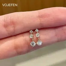 18K Gold Star Pendant Earrings with Lab Grown Diamonds for Weddings