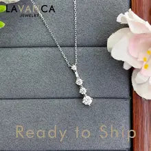 PT950 Graduated Lab Diamond Pendant Necklace Total about 0.36ct Round Graduated Lab Grown Diamond Necklace Anniversary Gift - PT950 Total about 0.36ct