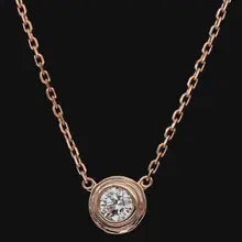 14k White Gold Lab-Grown Diamond Bezel Necklace